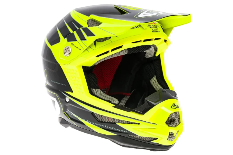 6d atb 1 carbon full face helmet large gloss yellow scaled