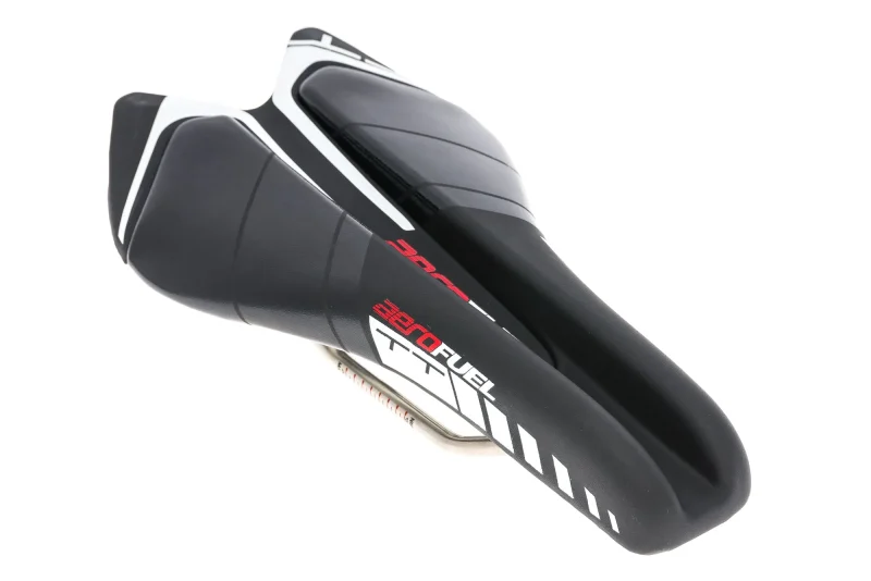 aerofuel tt saddle 142mm titanium rails black white