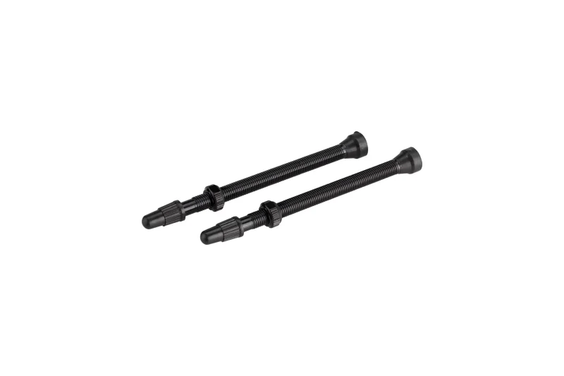 black 80mm alloy tubeless valves pair no 9