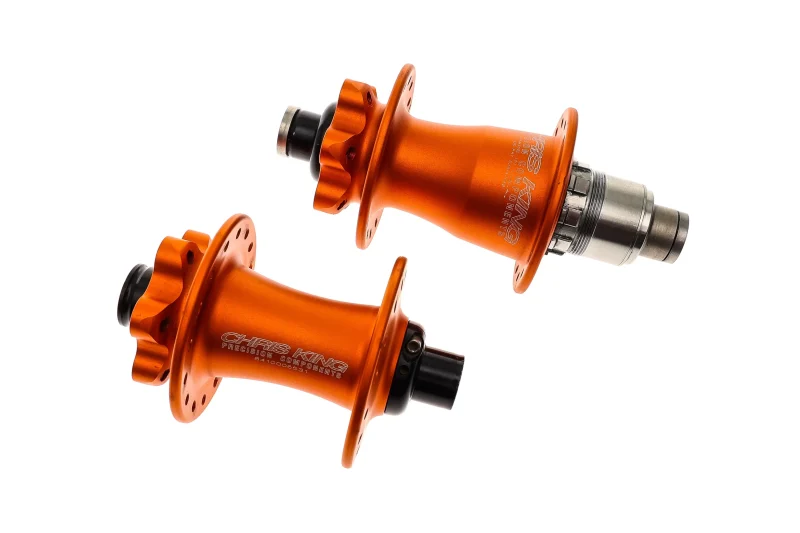 chris king iso hub set 15x110mm 12x148mm 32h 6 bolt matte orange scaled