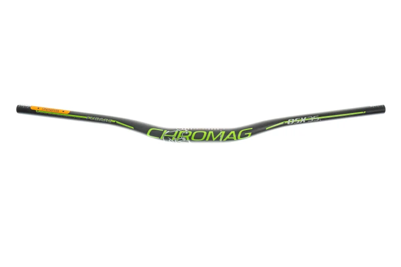 chromag fubars osx35 mtb handlebar 35mm x 800mm 25mm rise alloy black green scaled