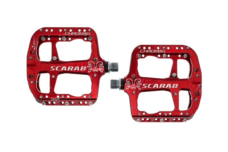 chromag scarab flat pedal red scaled