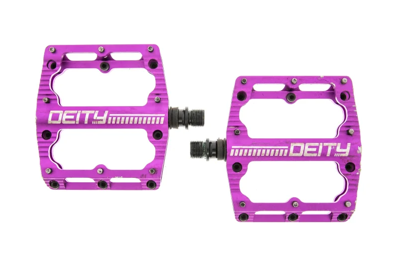 deity black kat purple flat pedals high performance platform scaled