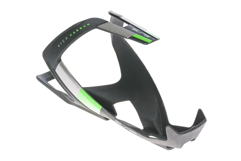 elite vico carbon bike bottle cage black green scaled