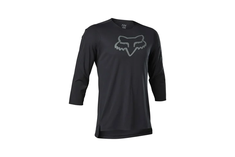 fox racing flexair ascent 3 4 sleeve jersey black