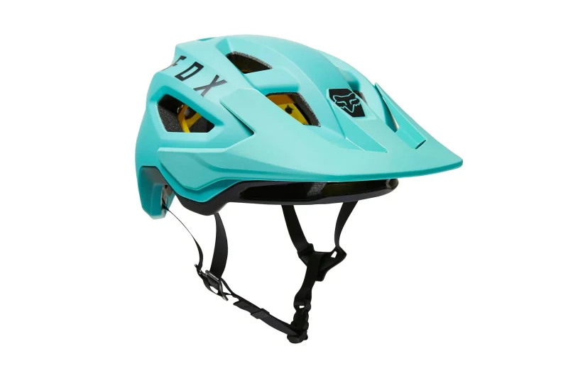 fox racing speedframe mips teal bike helmet