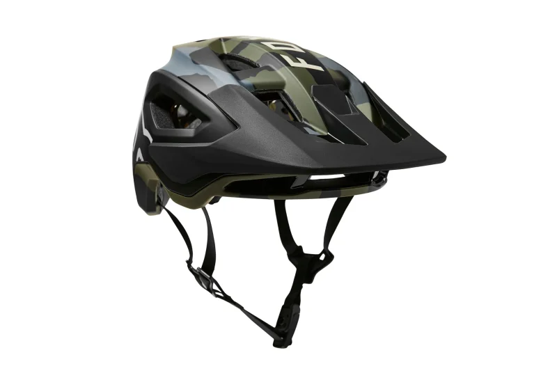 fox racing speedframe pro mips green camo bike helmet