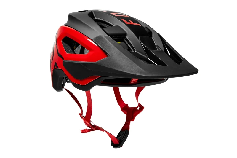 fox racing speedframe pro mips helmet black red