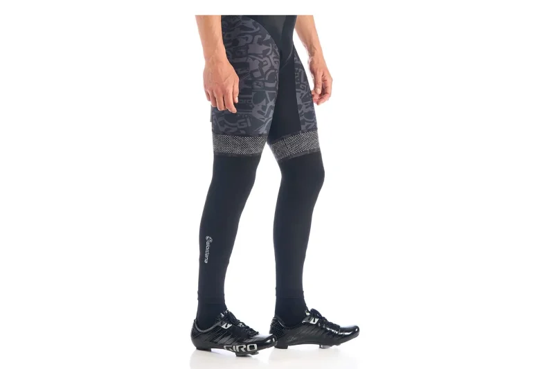 giordana black dryarn knitted leg warmers