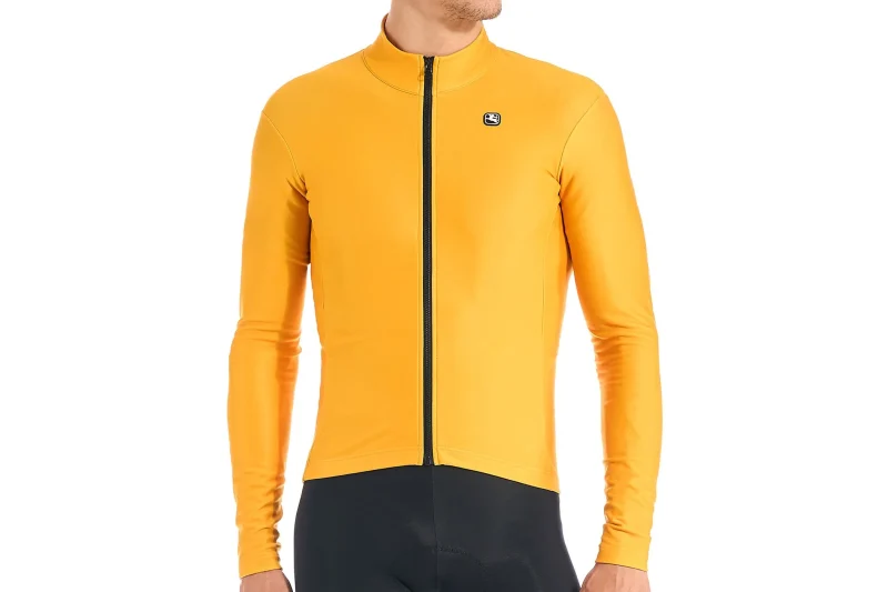 giordana silverline mustard yellow long sleeve jersey