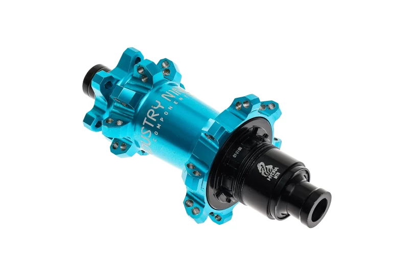 hydra rear hub 12x148mm sram xd 32h 6 bolt turquoise by industry nine scaled