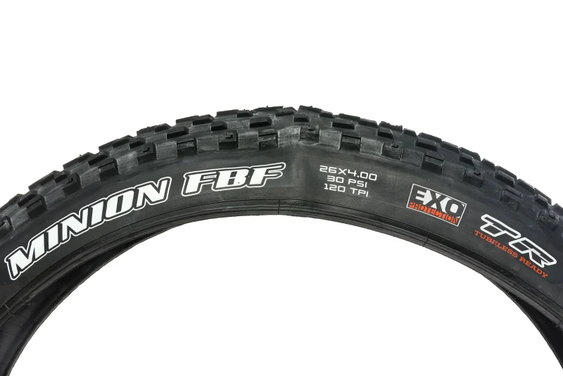 maxxis minion fbf 26x4 120 tpi tubeless tire w exo protection scaled