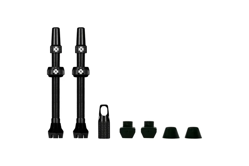 muc off 60mm black tubeless valve kit pair