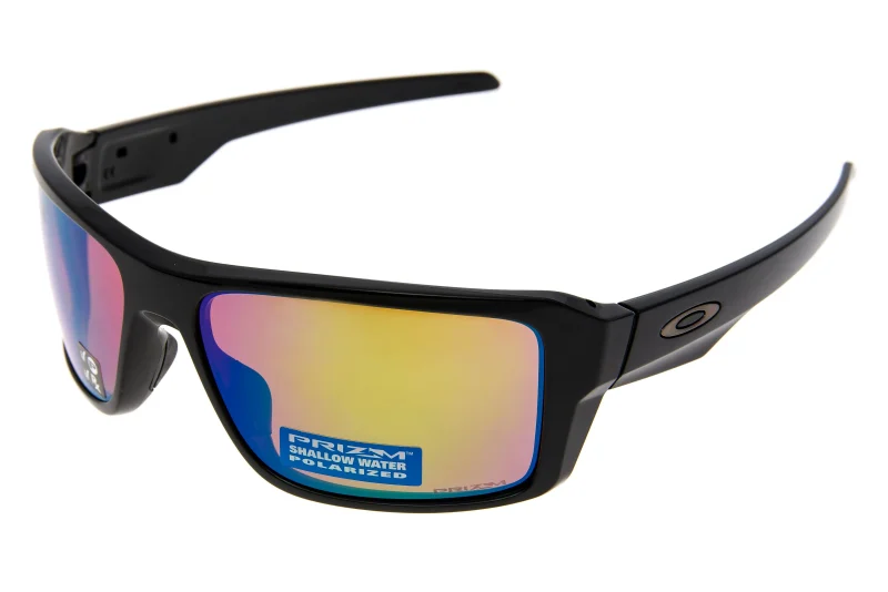 oakley double edge sunglasses black frame prizm shallow water polarized lens scaled