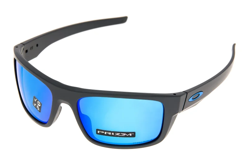 oakley drop point sunglasses matte steel frame prizm sapphire polarized lens scaled