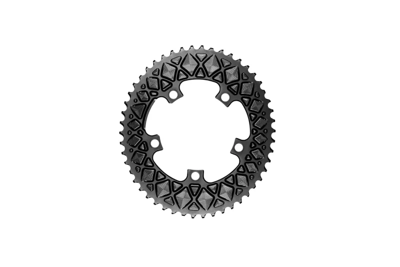 oval 2x chainring for shimano 110x5 bcd absoluteblack