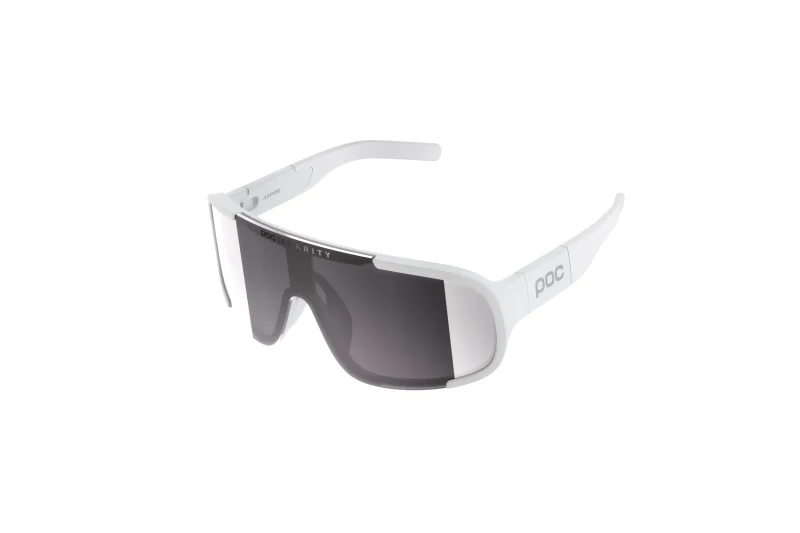 poc aspire hydrogen sunglasses white frame with violet silver mirror lens