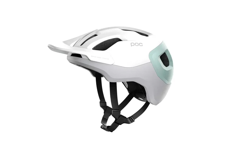 poc axion bike helmet hydrogen white apophyllite green matt finish