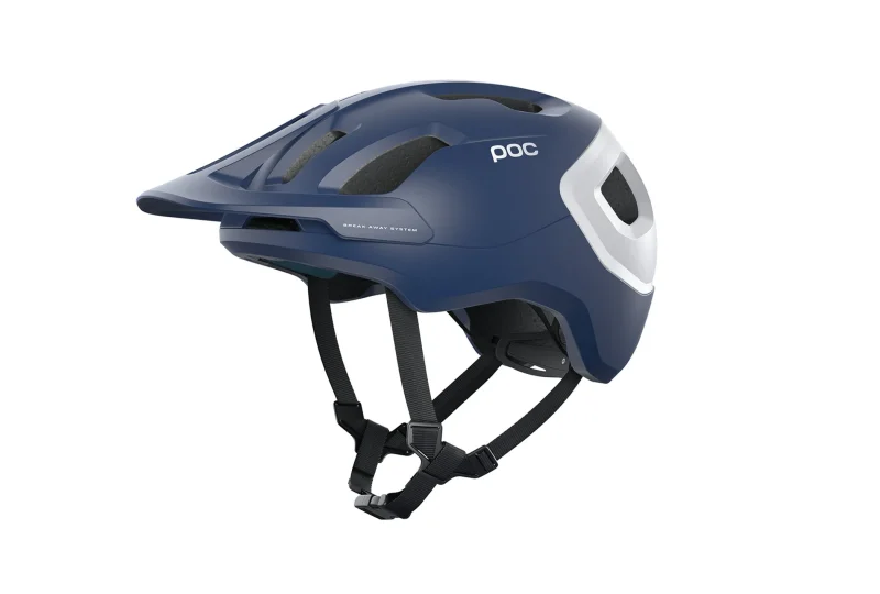 poc axion spin bike helmet matt lead blue