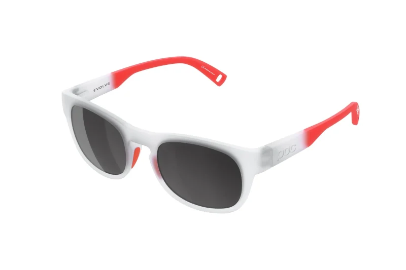 poc evolve transparent crystal sunglasses fluorescent orange