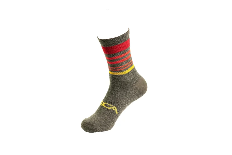 silca gravel socks green orange stripes