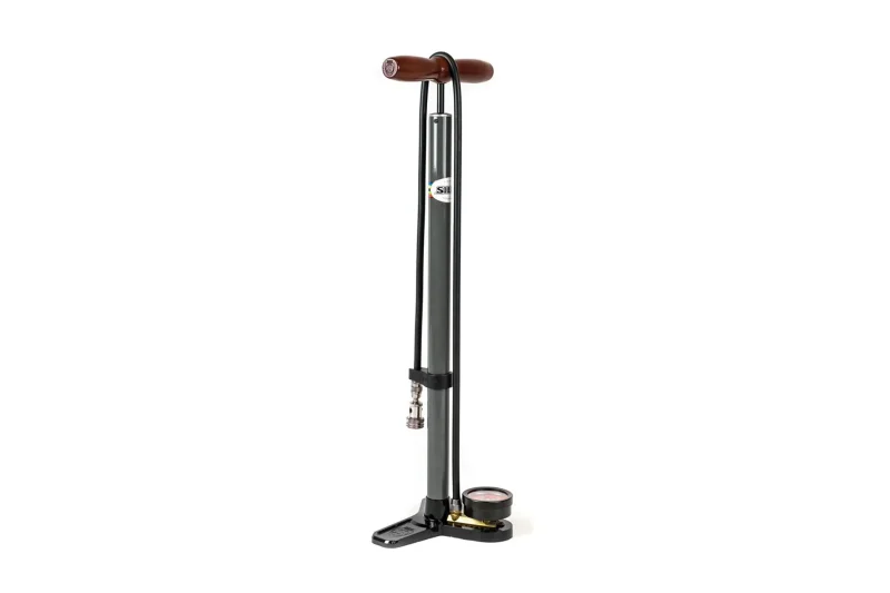 silca pista plus 220 psi floor pump presta schrader grey