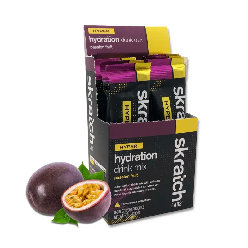 skratch labs passion fruit hyper hydration drink mix 8 pack