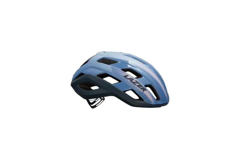 strada kineticore light blue bike helmet w sunset accent