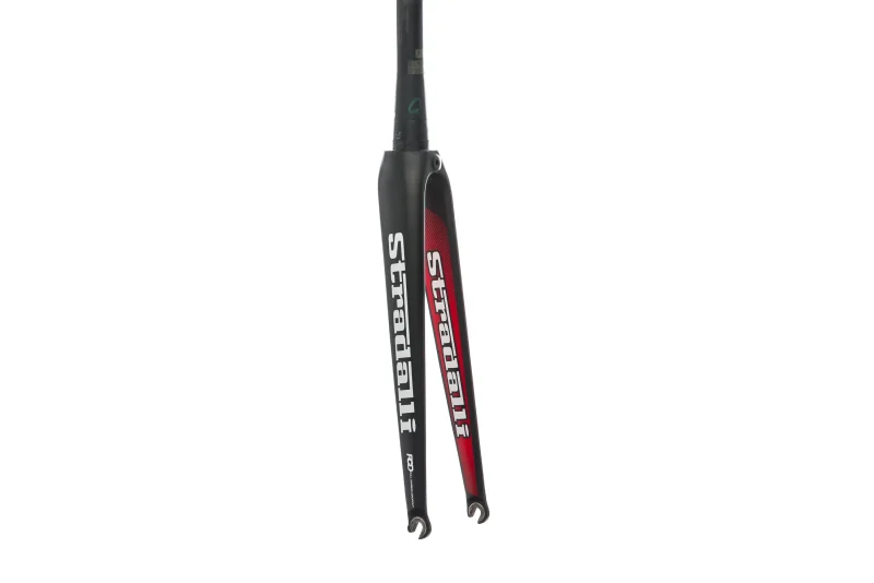 stradalli carbon 700c road fork black red tapered steerer 9x100mm qr scaled