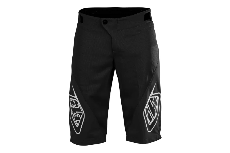 troy lee designs solid black sprint dh bmx shorts premium performance scaled