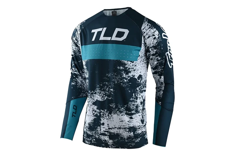 troy lee designs sprint ultra ls grime jersey marine blue bird